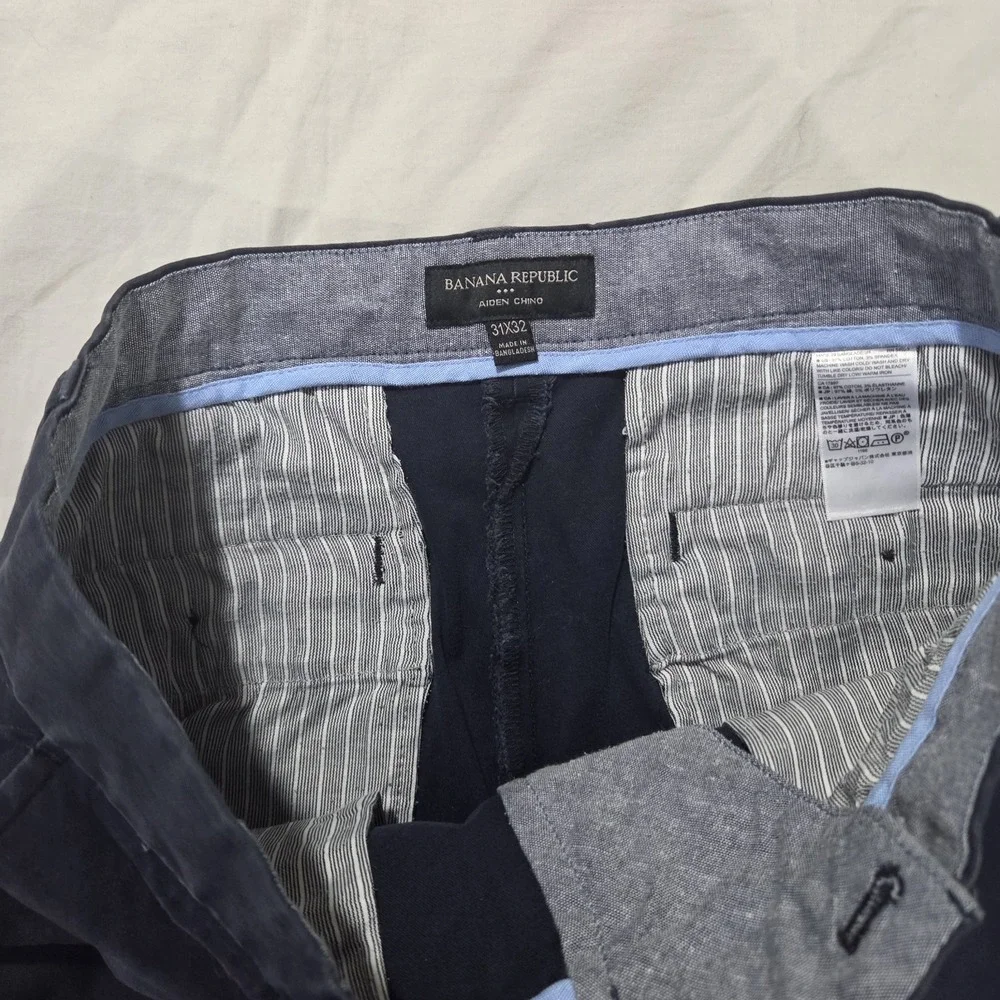 Banana Republic Pants Mens 31x32 Fits 31x29.5 Blue Aiden Fit Cotton Chino Casual